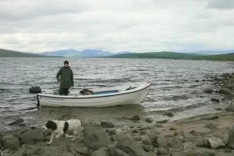 Photo of Loch Shin, a reservoir near Lairg, Highland, the Scottish Highlands and Islands.