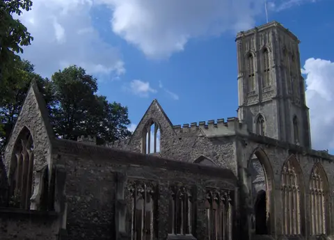 Photo of Temple Church, Bristol, a ruined church in Bristol, south west England.
