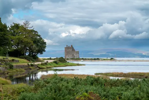 Photo of Lochranza, a village in North Arran, North Ayrshire, southern Scotland.