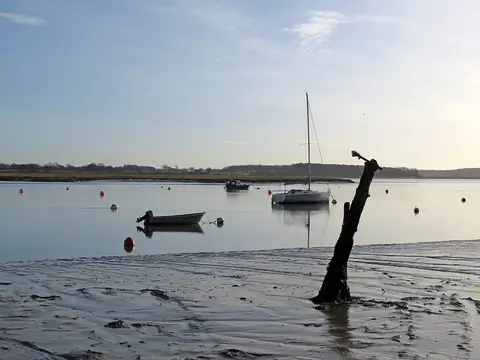 Photo of River Deben Estuary, Waldringfield, a swimming spot near Woodbridge, Suffolk, eastern England.