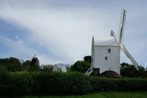 Photo of Jack and Jill Windmills, a windmill near Clayton in the South Downs, West Sussex, south east England.
