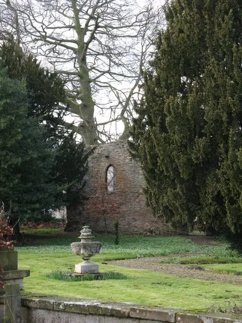 Photo of Kyme Castle, a ruined castle near Bramham, North Yorkshire, northern England.