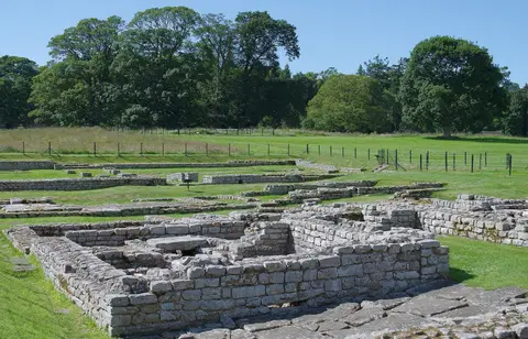 Photo of Chesters Roman Fort, a Roman fort near Hexham, Northumberland, north east England.