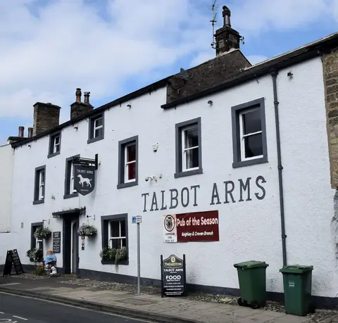 Photo of The Talbot Arms, a pub near Settle, North Yorkshire, northern England.