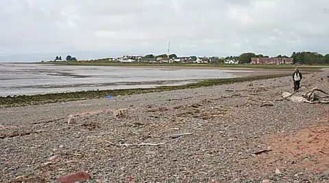 Photo of Powfoot Beach, a beach near Annan, Dumfries and Galloway, southern Scotland.