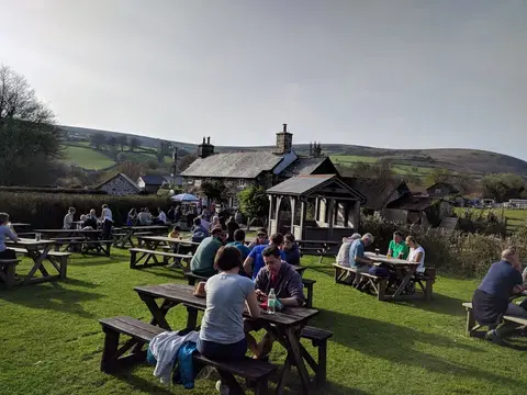 Photo of Rugglestone Inn, a pub near Widecombe in the Moor in Dartmoor, Devon, south west England.