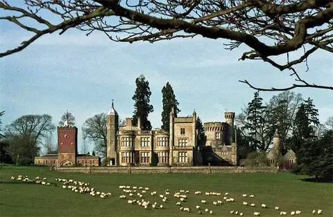 Photo of Rotherfield Park, a Grade II* registered house & garden near Selborne in the South Downs, Hampshire, south east England.