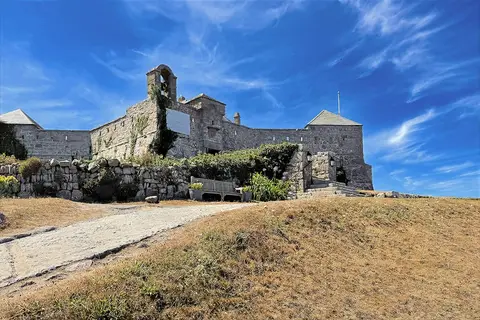 Photo of Star Castle, a ruined castle in Cornwall, south west England.