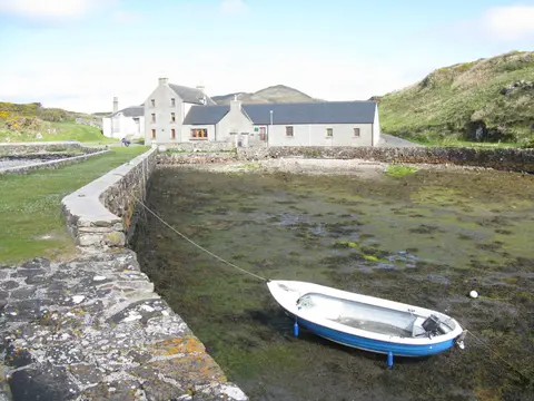 Photo of Rodel, a village in South Lewis, Harris and North Uist, Na h-Eileanan Siar, the Scottish Highlands and Islands.