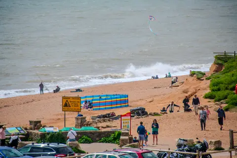 Photo of Hive Beach, a swimming spot near Burton Bradstock, Dorset, south west England.
