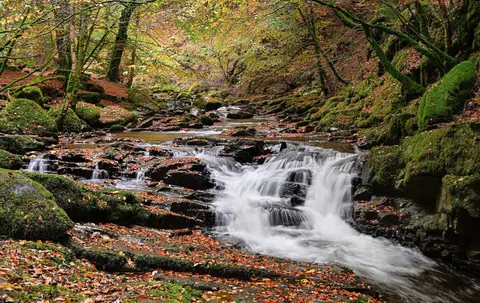 Photo of Birks of Aberfeldy, a waterfall in Perth and Kinross, central Scotland.