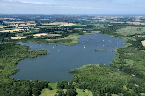 Photo of Barton Broad, a Lake near Horning in the Broads, Norfolk, eastern England.