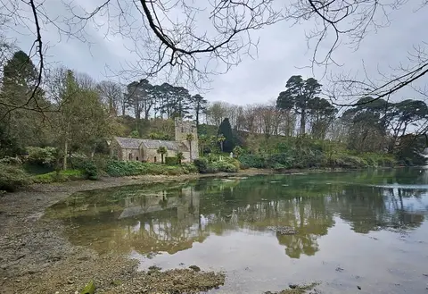 Photo of St Just in Roseland Church, a church in Cornwall, south west England.