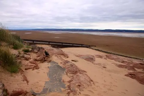 Photo of Red Rocks, a beach near West Kirby, Merseyside, north west England.