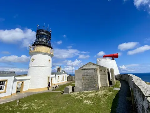 Photo of Sumburgh Head Lighthouse, a lighthouse in the Shetland Islands, the Scottish Highlands and Islands.