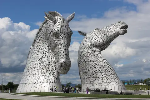 Photo of The Kelpies, a landmark near Airth, Falkirk, central Scotland.