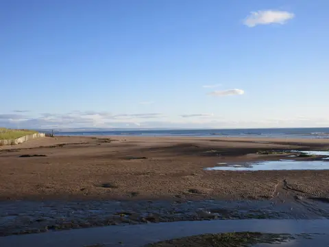 Photo of West Sands, St Andrews, a beach in Fife, central Scotland.