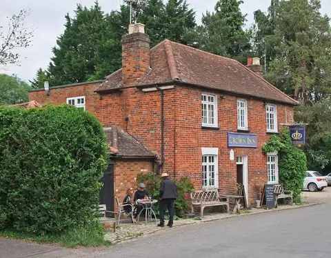 Photo of The Crown Inn, a pub near Little Missenden in the Chilterns, Buckinghamshire, south east England.