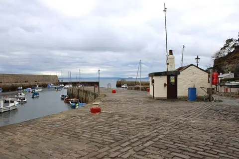 Photo of Dysart Harbour, a visitor attraction in Fife, central Scotland.