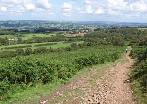 Photo: Beacon Batch, a 324m hill near Cheddar in the Mendip Hills, Somerset, south west England.