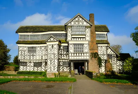 Photo of Little Moreton Hall, a house & garden near Astbury, Cheshire, north west England.