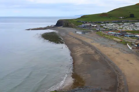 Photo of Clarach Bay Beach, a beach near Aberystwyth, Ceredigion, mid Wales.