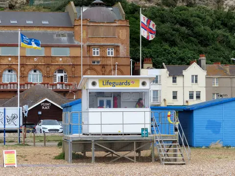 Photo of Pelham Beach, a swimming spot near Hastings, East Sussex, south east England.