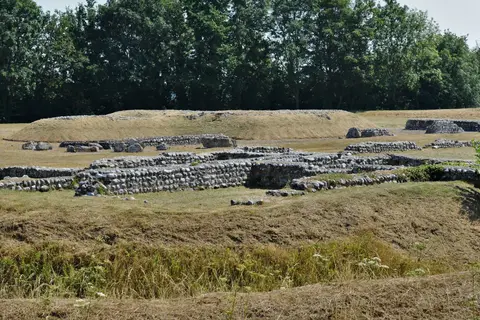 Photo of Richborough Roman Fort, a Roman fort near Sandwich, Kent, south east England.
