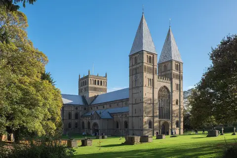 Photo of Southwell Minster, a church in Nottinghamshire, central England.