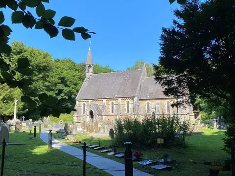 Photo of St Teilo's Church, Merthyr Mawr, a church in Bridgend, south east Wales.