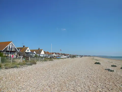 Photo of Pevensey Bay, a swimming spot in East Sussex, south east England.