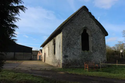Photo of Chisbury Chapel, a ruined chapel near Ramsbury in the North Wessex Downs, Wiltshire, south west England.