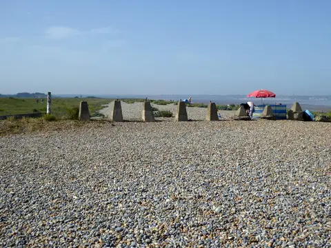 Photo of Sandwich Bay, a swimming spot in Kent, south east England.