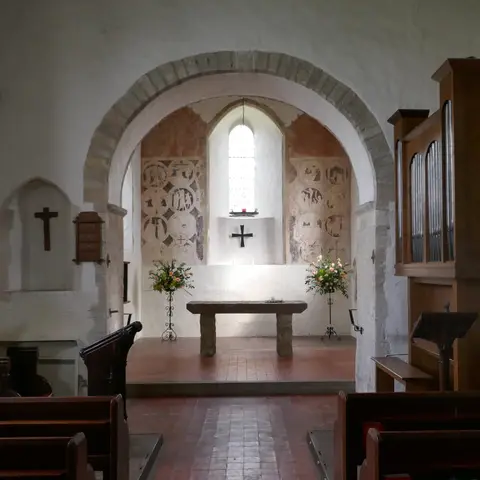 Photo of St Mary the Virgin, Brook, a church in Kent, south east England.