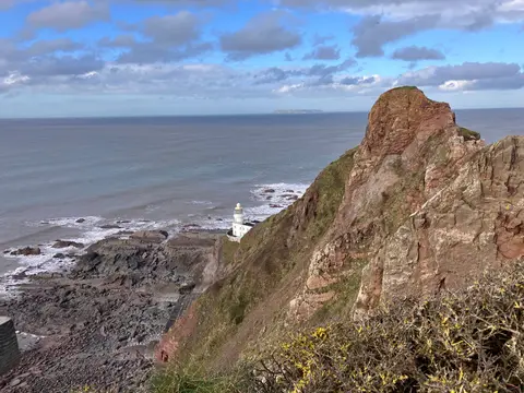Photo of Hartland Point Lighthouse, a lighthouse in Devon, south west England.