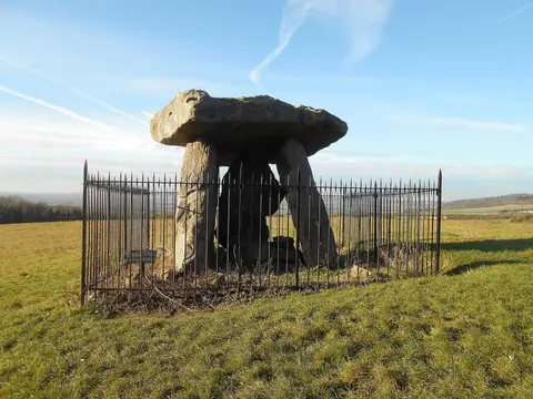 Photo of Kit's Coty House, a chambered tomb near Aylesford, Kent, south east England.