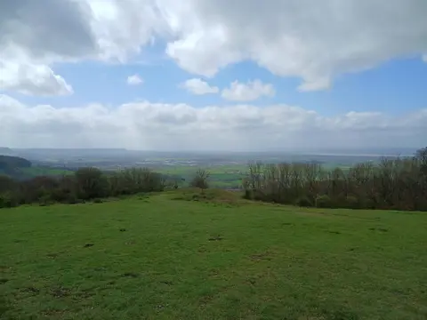 Photo of Haresfield Beacon, a Site of Special Scientific Interest near Painswick in the Cotswolds, Gloucestershire, south west England.