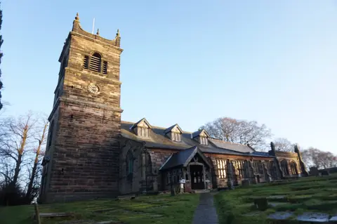 Photo of St Mary's Church (Rostherne), a church in Cheshire, north west England.