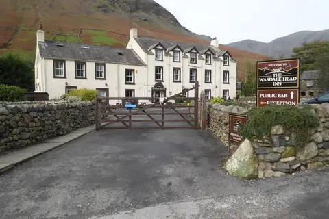Photo of The Wasdale Head Inn, a pub in the Lake District, Cumbria, north west England.