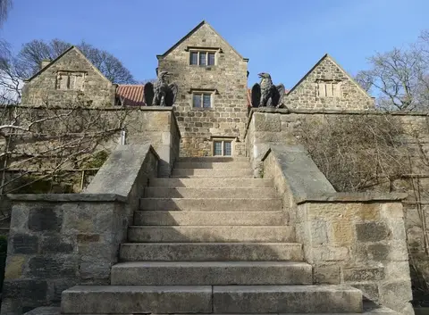 Photo of Washington Old Hall, a house & garden near Chester-le-Street, Tyne and Wear, north east England.