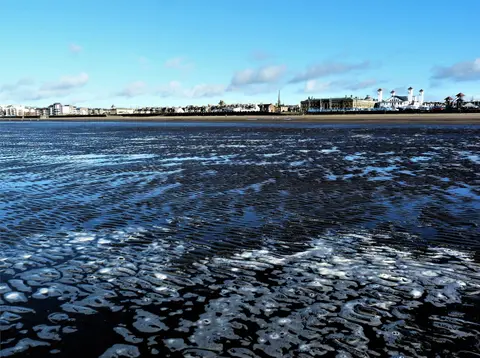 Photo of Ayr Beach, a beach near Alloway, South Ayrshire, southern Scotland.