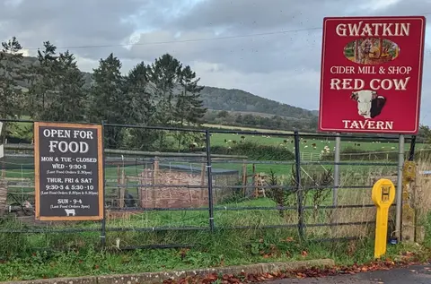 Photo of Gwatkin Cider, a farm & farm shop near Abbey Dore, Herefordshire, central England.