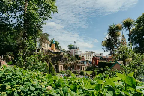 Photo of Portmeirion, a garden near Penrhyndeudraeth, Gwynedd, north Wales.