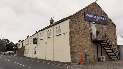 Photo of The Twice Brewed Inn, a pub near Bardon Mill, Northumberland, north east England.