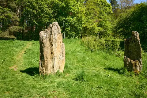 Photo of Long Meg and Her Daughters, a stone circle near Lazonby, Cumbria, north west England.