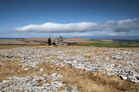 Photo of Great Asby Scar, a National Nature Reserve near Appleby-in-Westmorland in the Yorkshire Dales, Cumbria, north west England.