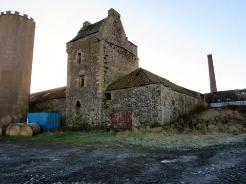 Photo of Collairnie Castle, a ruined castle near Newburgh (Newburgh), Fife, central Scotland.