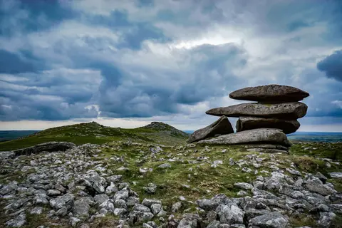 Photo of Dartmoor, a National Park in Devon, south west England.