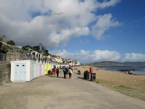 Photo of Lyme Regis Front Beach, a swimming spot in Dorset, south west England.