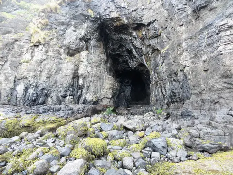 Photo of Cathedral Cave (Highland), a visitor attraction near Galmisdale in the Small Isles, Highland, the Scottish Highlands and Islands.